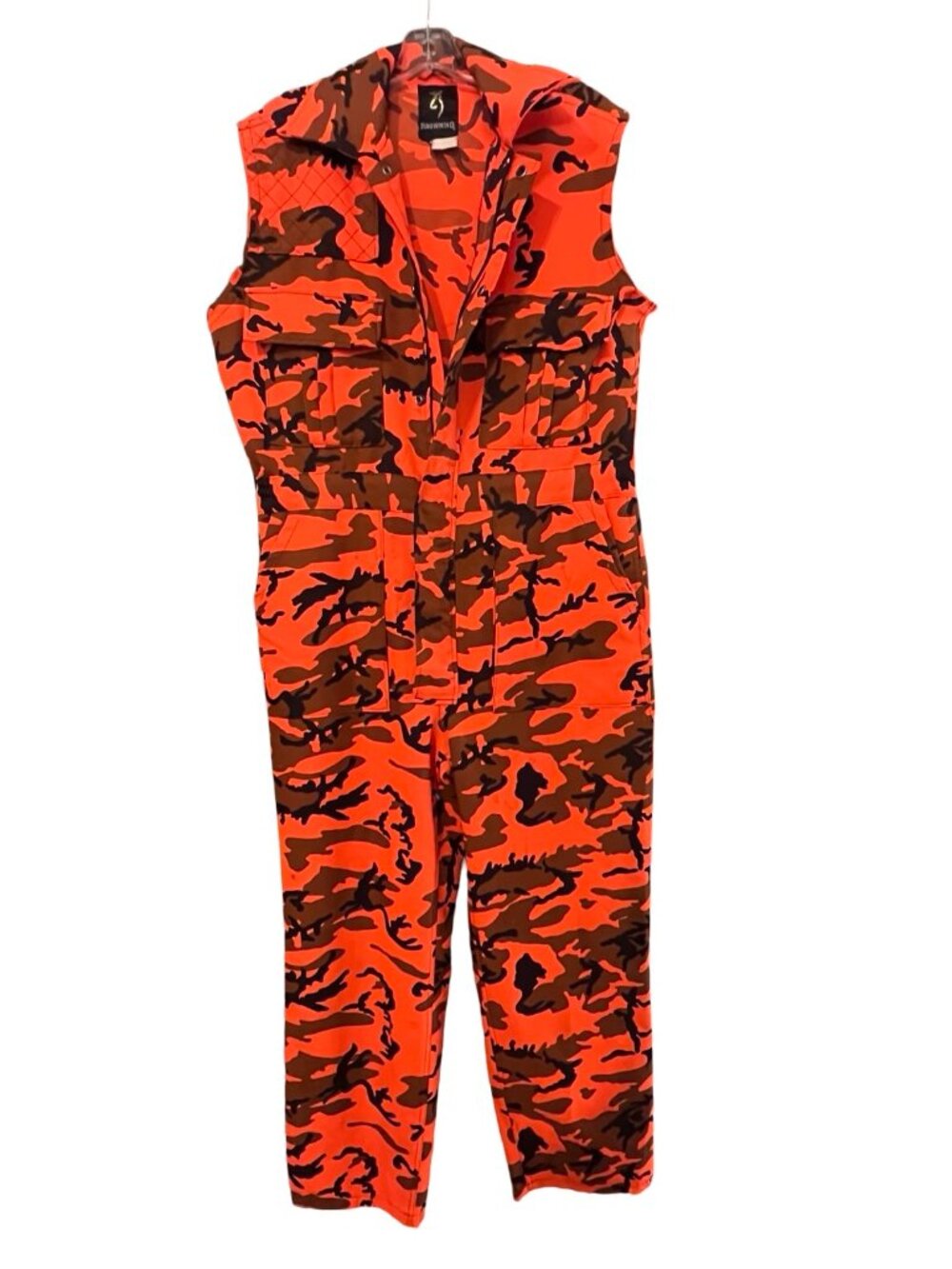 Browning Blaze Orange Camo Hunting Coveralls Men's M Sleeveless Rifle Deer Korea